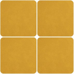 Asa - Подложки за чаши 4бр. еко кожа кехлибар - 78573076