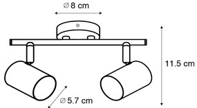 Модерен прожектор бронз наклоняем 2-светлина - Jeana