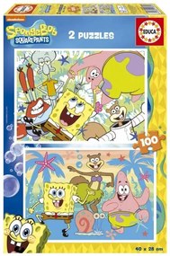 Пъзел 2 в 1, Educa, Sponge Bob, 2 х 100 части