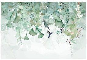 Тапет – Зелени листа с колибри