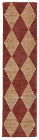 Теракотена ръчно изработена пътека със смес от юта 80x230 cm Effie Diamond – Flair Rugs