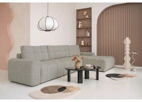 Светлокафяв разтегателен модулен ъглов диван с място за съхранение (десен ъгъл) Lulu – Miuform