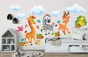 Страхотен детски стикер за стена - сафари с животни Šírka: 80 cm | Dĺžka: 160 cm