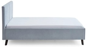 Светлосиньо двойно легло 140x200 cm тапицирано с включена подматрачна рамка Piano – Meise Möbel
