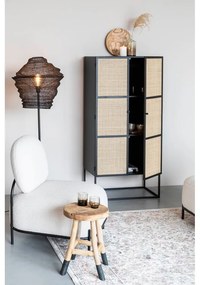 Черен ратанов шкаф 70x145 cm Guuji - White Label