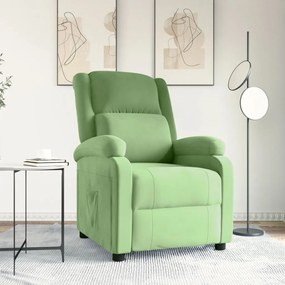 342402 vidaXL Реклайнер стол, светлозелено, кадифе