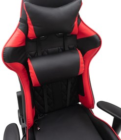 Масажен стол за игра с поставка за крака - червен