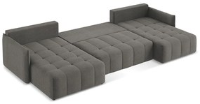 Тъмносив разтегателен ъглов диван с място за съхранение (U форма) Moku – Makamii