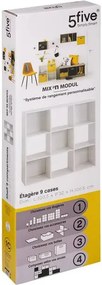 Рафт 5five Mix'n Modul, 9 отделения, MDF, 101x32x101 cm - Дървесен