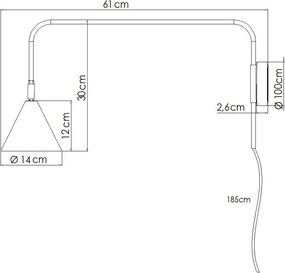 Жълта стенна лампа за контакт ø 14 cm Zylo – Sollux