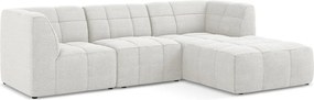 Бял ъглов диван от прежда с примки от букле (десен ъгъл) Aloha – Makamii