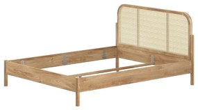 Двойно легло от масивен дъб без ламелно дъно в естествен цвят 160x200 cm Olive Rotan – Vipack
