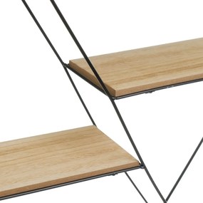 Двуетажна етажерка в черно-естествен цвят 50 cm - Casa Selección