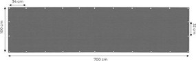 HDPE балконски екран с мрежа - защитен екран за балкони и огради Šírka: 100 cm | Dĺžka: 700 cm