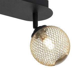 Прожектор черен със злато 2-светлина - Athens Wire