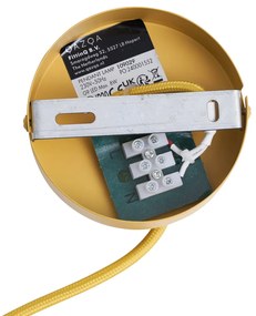 Ретро висящ лампа горчично жълта с матирано стъкло - Феде