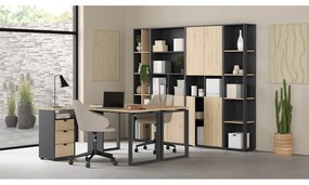 Етажерка за книги в дъбов декор в цвят антрацит-натурален 41x205 cm Sign - Tvilum