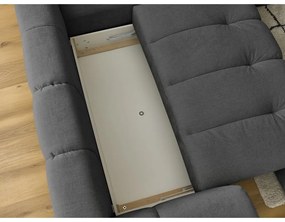 Тъмносив сгъваем/с място за съхранение ъглов диван (десен ъгъл/L форма) Fuji – Bobochic Paris