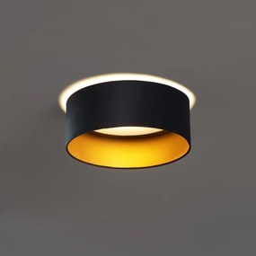 Модерна таванна лампа черен кадифен плат 40 см вкл. LED димируема в 3 степени - Sue