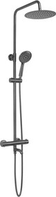REA-P6386 - Душ комплект LUNGO с термостатен смесител, титаново покритие