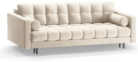 Кремав кадифен разтегателен диван с място за съхранение 222 cm Bali – Cosmopolitan Design