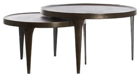 Кафяви кръгли масички за кафе в комплект от 2 бр. ø 75 cm Tobias – Light &amp; Living