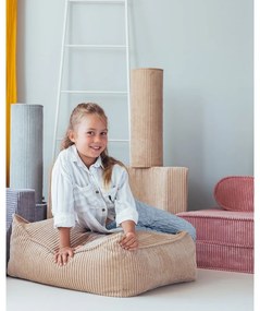 Светлокафяв детски пуф от рипсено кадифе Square – Wigiwama