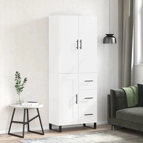3196035 vidaXL Висок шкаф, бял, 69,5x34x180 см, инженерно дърво