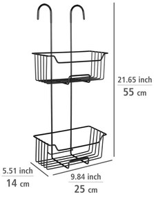 Черен висящ рафт за баня от неръждаема стомана Milo – Wenko