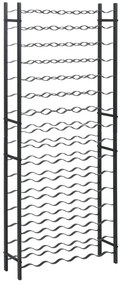 325923 vidaXL Стойка за вино за 96 бутилки, черна, желязна