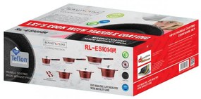 Комплект тенджери и тигани Royalty Line RL-ES1014M Black, Лят алуминий, 14 части, Мраморно покритие, Черен