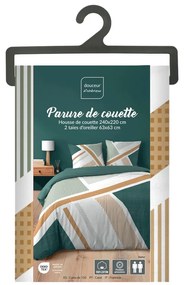 Бяло двойно удължено памучно спално бельо 240x220 cm Zephyr – douceur d'intérieur