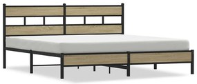 3308496 vidaXL Метална рамка за легло, без матрак, сонома дъб, 183x213 см