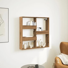 854552 vidaXL Стенен шкаф, дъб артизан, 80x15x80 см, инженерно дърво
