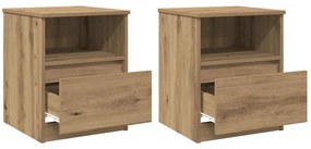 856501 vidaXL Нощни шкафчета, 2 бр, дъб артизан, 40x40x50 см, инженерно дърво