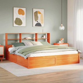 3323448 vidaXL Рамка за легло без матрак, восъчнокафяв, 180x200 см, бор масив