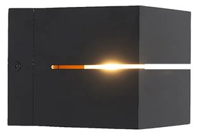 Модерна стенна лампа черна и златна 9,7 см - Transfer Groove