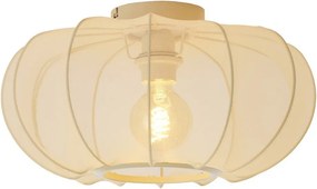Кремаво осветително тяло за таван с текстилен абажур ø 40 cm Plumalia – Light &amp; Living