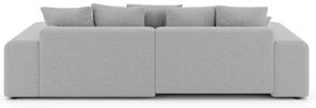 Светлосив разтегателен ъглов диван с място за съхранение (променлив) Luma – Ropez