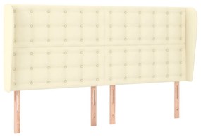 3118066 vidaXL Горна табла с уши, кремава, 203x23x118/128 см, изкуствена кожа