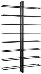 Черна метална стойка за вино, монтирана на стената, брой бутилки 16 Dual - PT LIVING