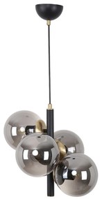 Черно-сива висяща лампа със стъклен абажур ø 15 cm Forte - Squid Lighting