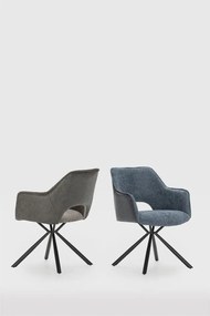 Сиви тапицирани трапезни столове в комплект с подлакътници 2 бр. Mariel – Marckeric