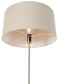 Подова лампа регулируема бронз със светлокафяв абажур 50 см - Parte