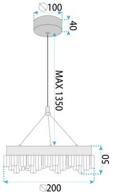 Висяща LED лампа LHJ097-CP GOLD