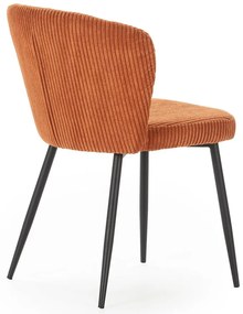 Оранжеви велурени трапезни столове в комплект 4 бр. Megan – Marckeric