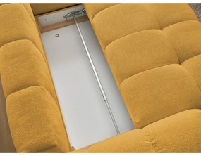 Шенилов сгъваем/с място за съхранение ъглов диван в цвят горчица (десен ъгъл/L форма) Everest – Bobochic Paris