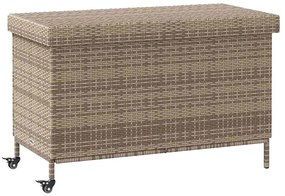 4103828 vidaXL Градинска кутия за съхранение с колела Сива 110x55x73 cm