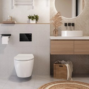 Бутон за тоалетна K011A-Q и Slim024N Rea T Black Glass