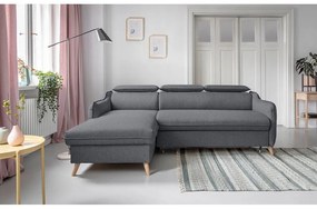 Тъмно сив ъглов разтегателен диван, ляв ъгъл Sweet Harmony - Miuform